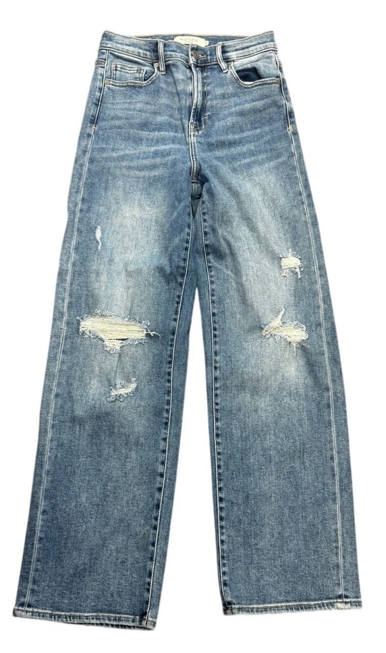 Hidden Jeans High Rise Straight Leg Distressed Jeans Medium Wash Size 26